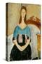 Portrait of Jeanne Hebuterne, Seated-Amedeo Modigliani-Stretched Canvas