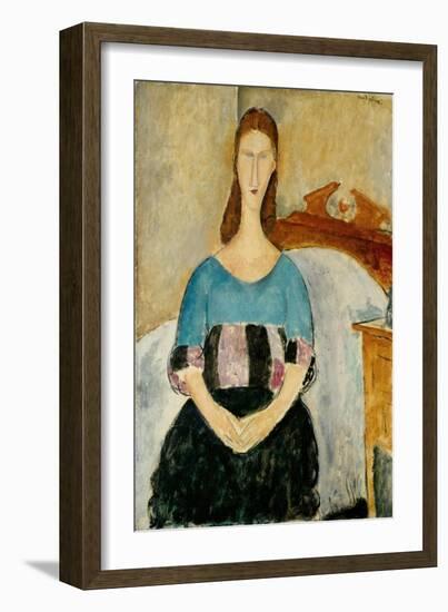 Portrait of Jeanne Hebuterne, Seated-Amedeo Modigliani-Framed Giclee Print