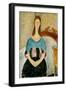 Portrait of Jeanne Hebuterne, Seated-Amedeo Modigliani-Framed Giclee Print