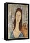 Portrait of Jeanne Hebuterne-Amedeo Modigliani-Framed Stretched Canvas