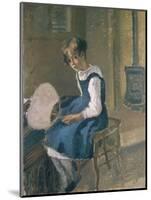 Portrait of Jeanne Holding a Fan, 19th Century-Camille Pissarro-Mounted Giclee Print
