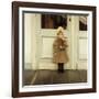 Portrait of Jeanne Kefer, at a Door Wearing a Pink Bonnet and Grey Coat-Fernand Khnopff-Framed Giclee Print