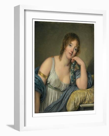 Portrait of Jeanne Philiberte Ledoux (1767–1840), half-length (oil on panel)-Jean Baptiste Greuze-Framed Giclee Print