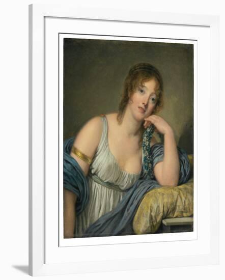 Portrait of Jeanne Philiberte Ledoux (1767–1840), half-length (oil on panel)-Jean Baptiste Greuze-Framed Giclee Print