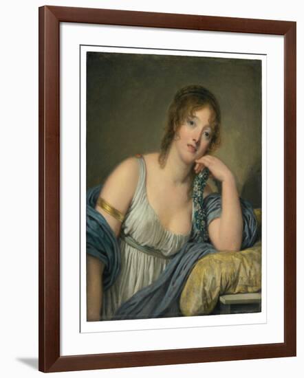 Portrait of Jeanne Philiberte Ledoux (1767–1840), half-length (oil on panel)-Jean Baptiste Greuze-Framed Giclee Print