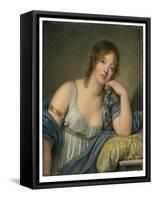 Portrait of Jeanne Philiberte Ledoux (1767–1840), half-length (oil on panel)-Jean Baptiste Greuze-Framed Stretched Canvas