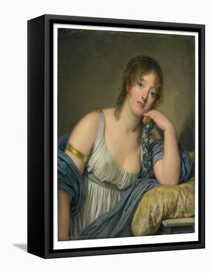 Portrait of Jeanne Philiberte Ledoux (1767–1840), half-length (oil on panel)-Jean Baptiste Greuze-Framed Stretched Canvas