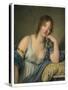 Portrait of Jeanne Philiberte Ledoux (1767–1840), half-length (oil on panel)-Jean Baptiste Greuze-Stretched Canvas