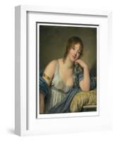 Portrait of Jeanne Philiberte Ledoux (1767–1840), half-length (oil on panel)-Jean Baptiste Greuze-Framed Giclee Print