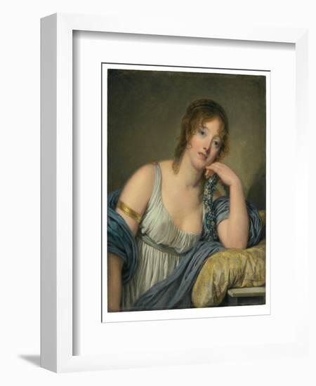 Portrait of Jeanne Philiberte Ledoux (1767–1840), half-length (oil on panel)-Jean Baptiste Greuze-Framed Giclee Print