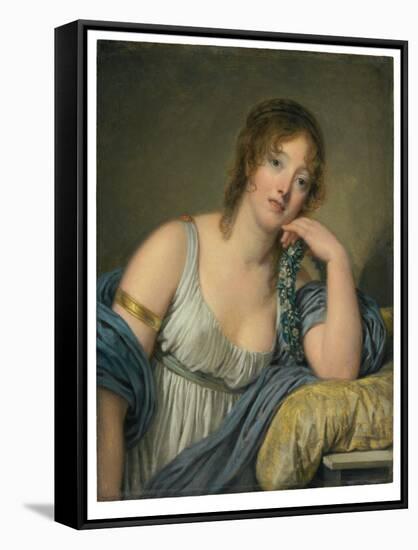 Portrait of Jeanne Philiberte Ledoux (1767–1840), half-length (oil on panel)-Jean Baptiste Greuze-Framed Stretched Canvas