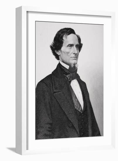 Portrait of Jefferson Davis (1808-1889) (Detail)-Mathew Brady-Framed Giclee Print