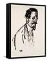 Portrait of Jehan Rictus, 20th Century-Theophile Alexandre Steinlen-Framed Stretched Canvas