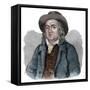 Portrait of Jeremy Bentham (1748-1832), English philosopher, economist, and theoretical jurist-French School-Framed Stretched Canvas