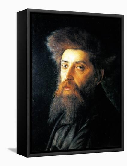 Portrait of Jew with Streimel-Isidor Kaufmann-Framed Stretched Canvas