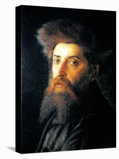 Portrait of Jew with Streimel-Isidor Kaufmann-Stretched Canvas