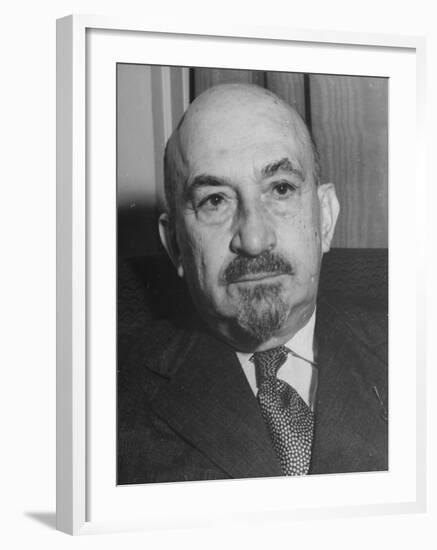 Portrait of Jewish Rabbi, Religious Leader, and Future President of Israel Dr. Chaim Weizmann-null-Framed Photographic Print