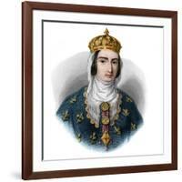 Portrait of Joan I of Navarre (1273-1305) queen regnant of Navarre and queen consort of France-French School-Framed Giclee Print