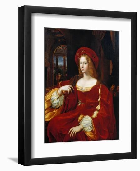 Portrait of Joan of Aragon-Raphael-Framed Premium Giclee Print