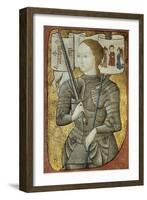 Portrait of Joan of Arc, Ca. 1430. from Charles D'Orleans' Poesy. French Miniature Painting-null-Framed Art Print