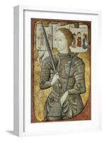 Portrait of Joan of Arc, Ca. 1430. from Charles D'Orleans' Poesy. French Miniature Painting-null-Framed Art Print