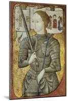 Portrait of Joan of Arc, Ca. 1430. from Charles D'Orleans' Poesy. French Miniature Painting-null-Mounted Art Print