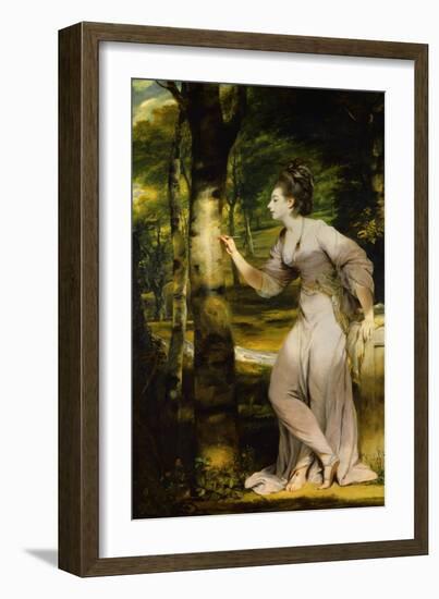 Portrait of Joanna Lloyd of Maryland-Joshua Reynolds-Framed Art Print