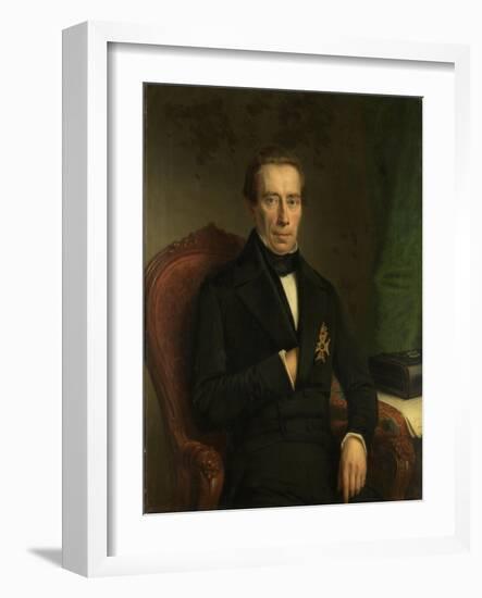 Portrait of Johan Rudolf Thorbecke, Minister of State and Minister of the Interior-Johan Heinrich Neuman-Framed Art Print