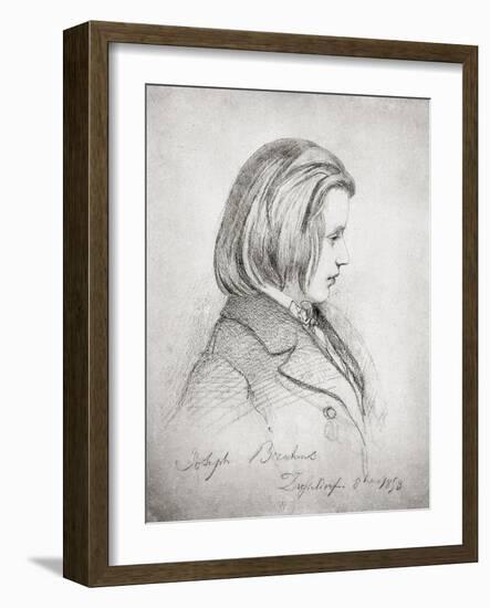 Portrait of Johanes Brahms Aged Twenty, 1853-Joseph Bonaventure Laurens-Framed Giclee Print