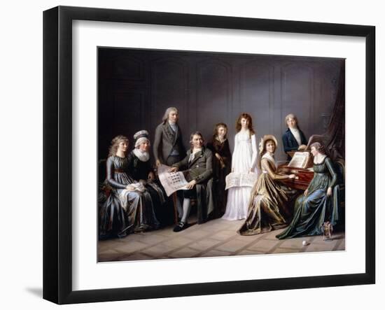 Portrait of Johann Burki, Commissaire General of the Canton of Berne, and His Family, 1797-Pierre Nicolas Legrand-Framed Giclee Print