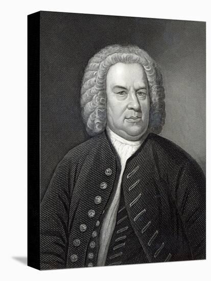 Portrait of Johann Sebastian Bach, German Composer (Engraving)-Elias Gottleib Haussmann-Stretched Canvas