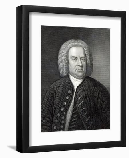 Portrait of Johann Sebastian Bach, German Composer (Engraving)-Elias Gottleib Haussmann-Framed Premium Giclee Print