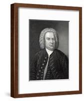 Portrait of Johann Sebastian Bach, German Composer (Engraving)-Elias Gottleib Haussmann-Framed Premium Giclee Print