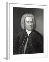 Portrait of Johann Sebastian Bach, German Composer (Engraving)-Elias Gottleib Haussmann-Framed Giclee Print