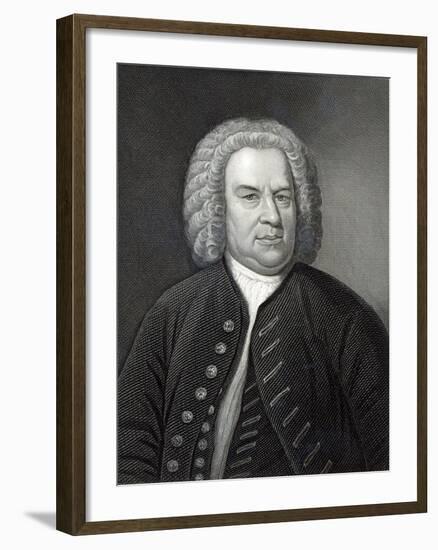 Portrait of Johann Sebastian Bach, German Composer (Engraving)-Elias Gottleib Haussmann-Framed Giclee Print