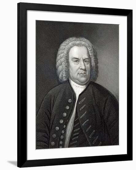 Portrait of Johann Sebastian Bach, German Composer (Engraving)-Elias Gottleib Haussmann-Framed Giclee Print