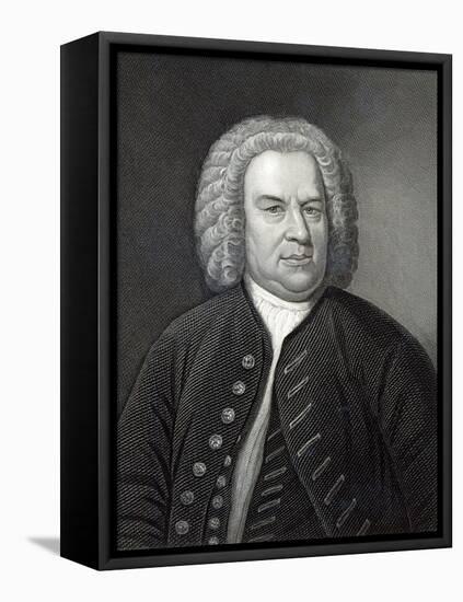 Portrait of Johann Sebastian Bach, German Composer (Engraving)-Elias Gottleib Haussmann-Framed Stretched Canvas