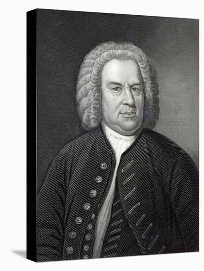 Portrait of Johann Sebastian Bach, German Composer (Engraving)-Elias Gottleib Haussmann-Stretched Canvas