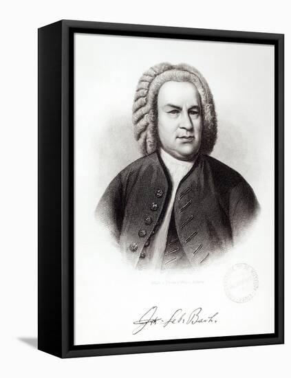 Portrait of Johann Sebastian Bach-V. Weger-Framed Stretched Canvas