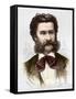 Portrait of Johann Strauss II-Stefano Bianchetti-Framed Stretched Canvas