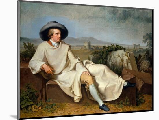 Portrait of Johann Wolfgang Goethe (1749-1832) in the Roman Countryside, 1786 (Oil on Canvas)-Johann Heinrich Tischbein-Mounted Giclee Print