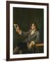 Portrait of Johann Wolfgang Goethe Holding a Silhouette, 1775-76-Georg Melchior Kraus-Framed Giclee Print