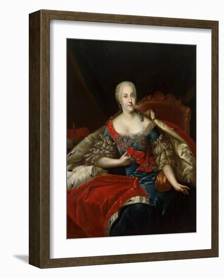 Portrait of Johanna-Elizabeth, Electress of Anhalt-Zerbst, (1712-176), C1746-Antoine Pesne-Framed Giclee Print