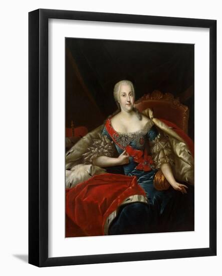 Portrait of Johanna-Elizabeth, Electress of Anhalt-Zerbst, (1712-176), C1746-Antoine Pesne-Framed Giclee Print