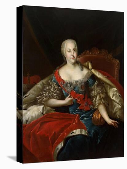 Portrait of Johanna-Elizabeth, Electress of Anhalt-Zerbst, (1712-176), C1746-Antoine Pesne-Stretched Canvas