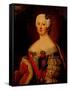 Portrait of Johanna-Elizabeth, Electress of Anhalt-Zerbst (1712-176), Mother of Catherine II, 1740s-Antoine Pesne-Framed Stretched Canvas