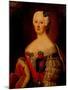 Portrait of Johanna-Elizabeth, Electress of Anhalt-Zerbst (1712-176), Mother of Catherine II, 1740s-Antoine Pesne-Mounted Giclee Print