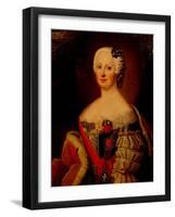 Portrait of Johanna-Elizabeth, Electress of Anhalt-Zerbst (1712-176), Mother of Catherine II, 1740s-Antoine Pesne-Framed Giclee Print