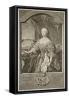 Portrait of Johanna-Elizabeth, Electress of Anhalt-Zerbst (1712-176), Mother of Catherine II, 1756-Johann Martin Bernigeroth-Framed Stretched Canvas