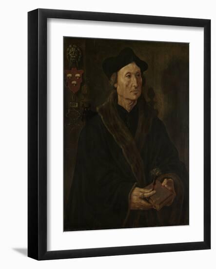 Portrait of Johannes Colmannus, Rector of the Convent of St. Agatha at Delft-Maarten van Heemskerck-Framed Art Print